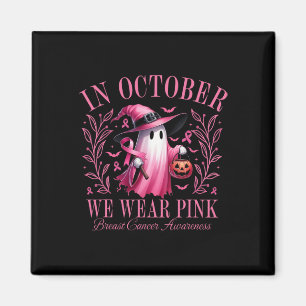 Aimant Halloween Pink Ghost En Octobre Nous Portons Des B