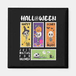 Aimant Halloween Poster Timbre Rétro Skeleton Halloween K
