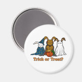 Aimant Halloween Rabbits Trick ou le traitement (Recto/Verso)
