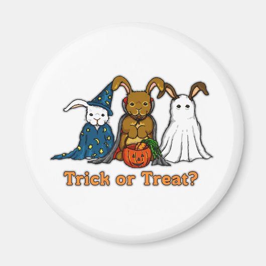 Aimant Halloween Rabbits Trick ou le traitement (Devant)