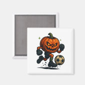 Aimant Halloween Scary Pumpkin Showing Soccer Skills Spoo (Recto/Verso)