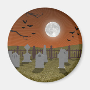 Aimant Halloween : Scène de cimetière :