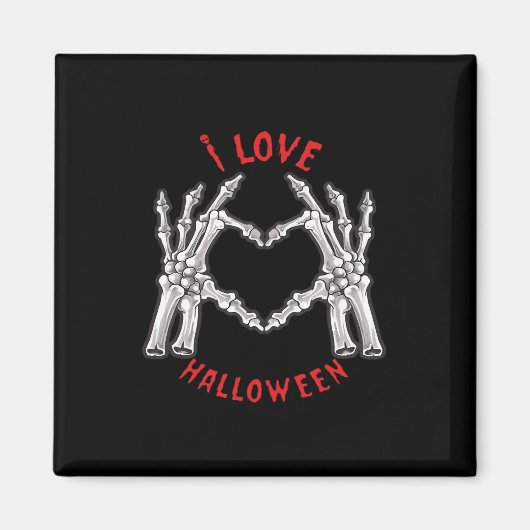 Aimant Halloween Skeletal Mains Coeur drôle Dire (Devant)