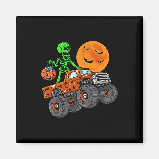Aimant Halloween Skeleton équitation Monster Truck Toddle (Devant)
