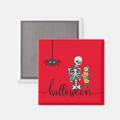 Aimant Halloween Skeleton et un garçon (Recto/Verso)
