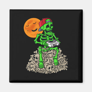 Aimant Halloween Skeleton Gamer Boys Enfants Ados Jeu