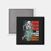 Aimant Halloween Skeleton Runner Cardio Déplaisant Jogger (Recto/Verso)