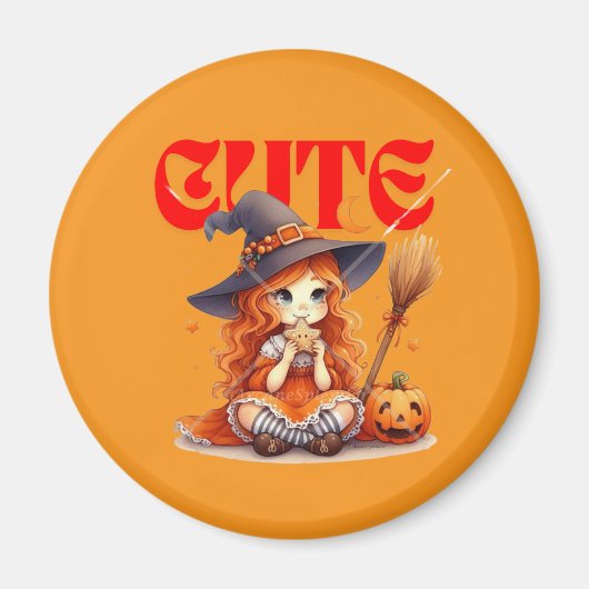 Aimant Halloween sorcière (Devant)