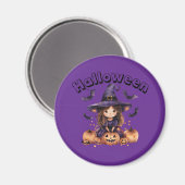 Aimant Halloween sorcière (Recto/Verso)