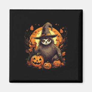 Aimant Halloween sorcière éffrayante Sloth