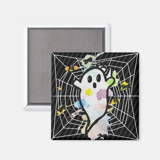 Aimant Halloween Spider Web Ghost (Recto/Verso)