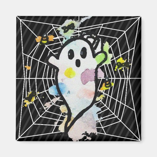 Aimant Halloween Spider Web Ghost (Devant)
