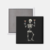 Aimant Halloween Squelette Boire Manhattan Tail (Recto/Verso)