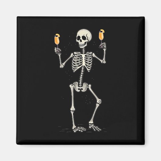 Aimant Halloween Squelette Boire Peach Bellini Tail (Devant)