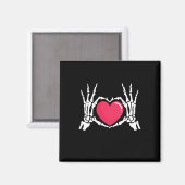Aimant Halloween squelette coeur main (Recto/Verso)