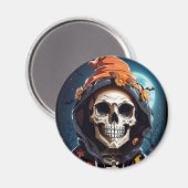 Aimant Halloween squelette déplaisant (Recto/Verso)