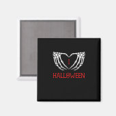 Aimant Halloween Squelette Mains Formant Coeur Gothique (Recto/Verso)