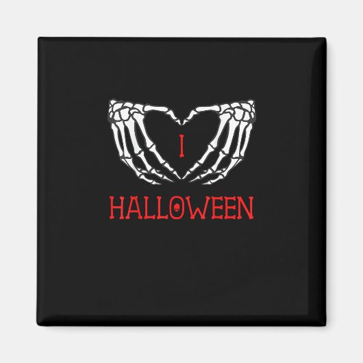 Aimant Halloween Squelette Mains Formant Coeur Gothique (Devant)