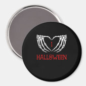 Aimant Halloween Squelette Mains Formant Coeur Gothique (Recto/Verso)