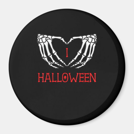 Aimant Halloween Squelette Mains Formant Coeur Gothique (Devant)