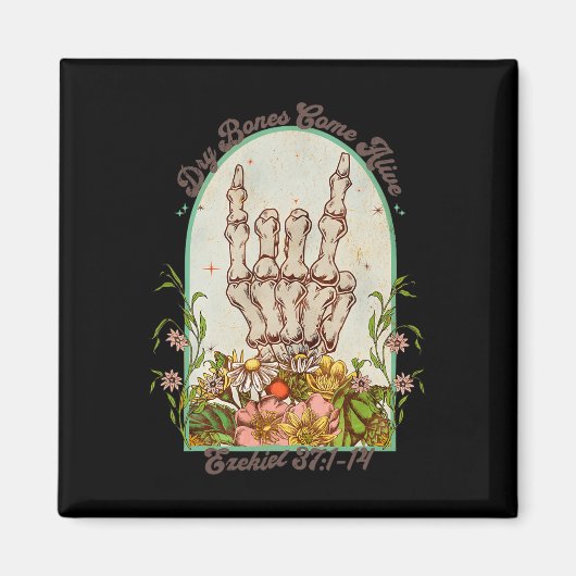 Aimant Halloween Squelette Sèche Os Arrivent Bible Vers (Devant)