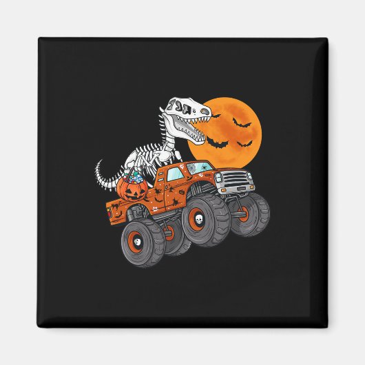 Aimant Halloween Squelette T Rex Monster Camion Garçons T (Devant)