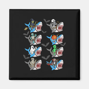 Aimant Halloween Squelette Zombie équitation Requin maman