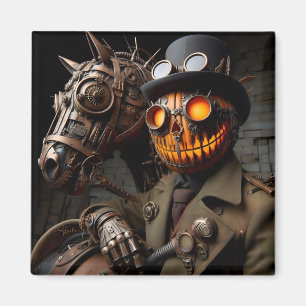 Aimant Halloween Steampunk Jack-O-Lantern Horseman