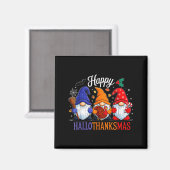 Aimant Halloween Thanksgiving Noël Joyeux Hallothanks (Recto/Verso)