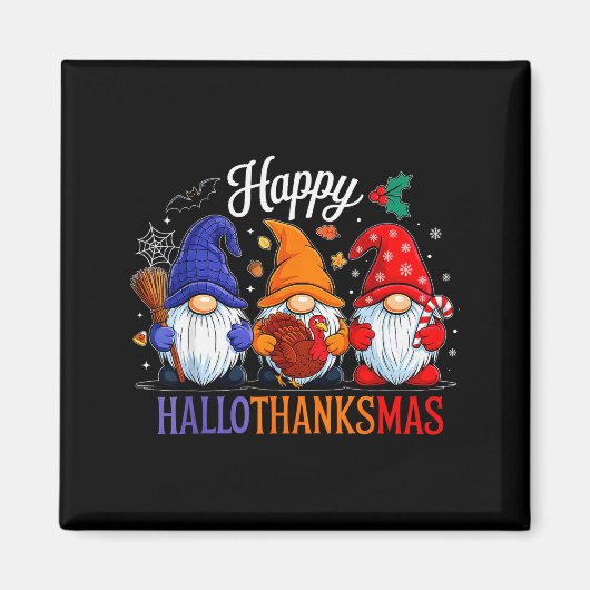 Aimant Halloween Thanksgiving Noël Joyeux Hallothanks (Devant)