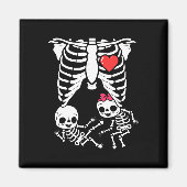 Aimant Halloween Twins Grossesse Faire-part Drôle Skele (Devant)