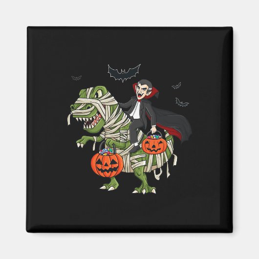 Aimant Halloween Vampire équitation T Rex Fun Boys Girls (Devant)