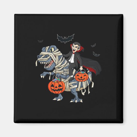 Aimant Halloween Vampire équitation T Rex Garçons filles (Devant)