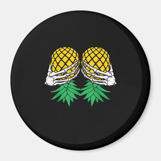 Aimant Halloween vers le haut vers le bas de l'ananas squ (Devant)