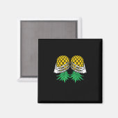 Aimant Halloween vers le haut vers le bas de l'ananas squ (Recto/Verso)