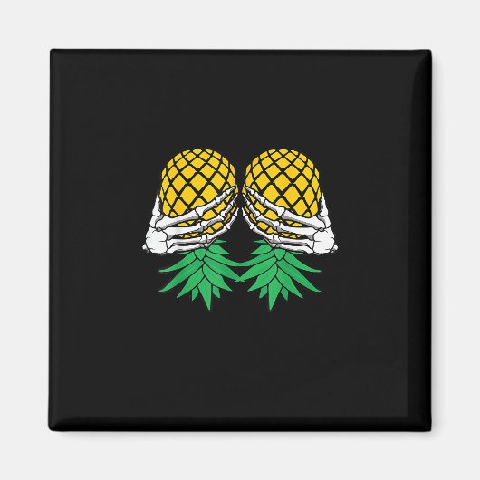 Aimant Halloween vers le haut vers le bas de l'ananas squ (Devant)