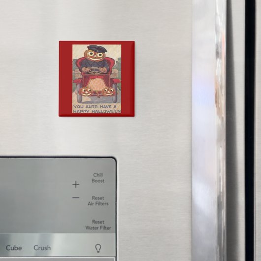 Aimant Halloween vintage Auto Jack o' Lantern (In situ (réfrigérateur))