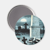 Aimant Halloween vintage, Cimetière Déplaisant aux Graves (Recto/Verso)