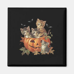 Aimant Halloween Vintage citrouille des années 90 Cat Ret