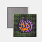 Aimant Halloween violet Citrouille Grunge vert (Recto/Verso)