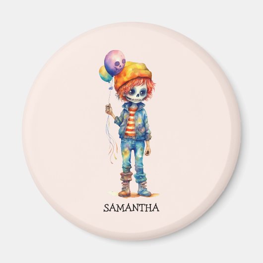 Aimant Halloween Zombie Cute Kid personnalisé (4) (Devant)