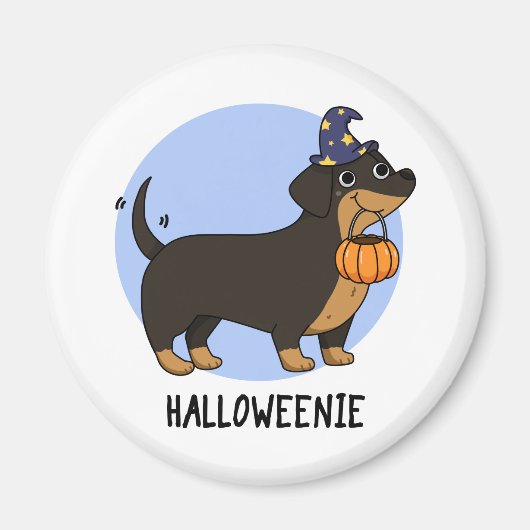 Aimant Halloweenie Funny Saucisson Chien Pun (Devant)