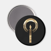 Aimant Halo autour de la flamme des bougies Noir et or No (Recto/Verso)