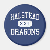 Aimant Halstead - Dragons - Lycée - Halstead Kansas (Devant)