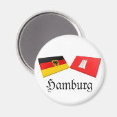 Aimant Hambourg (Allemagne) Drapeaux (Recto/Verso)
