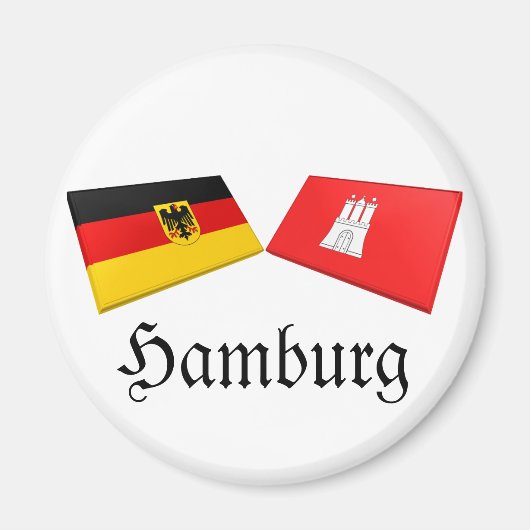 Aimant Hambourg (Allemagne) Drapeaux (Devant)