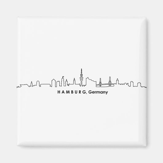 Aimant HAMBURG Elbe Germany City Skyline Silhouette (Devant)