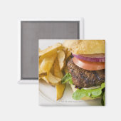 Aimant Hamburger et frites (Recto/Verso)