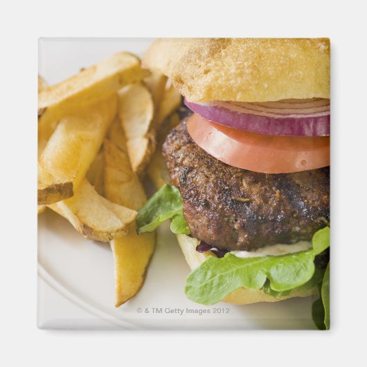 Aimant Hamburger et frites (Devant)