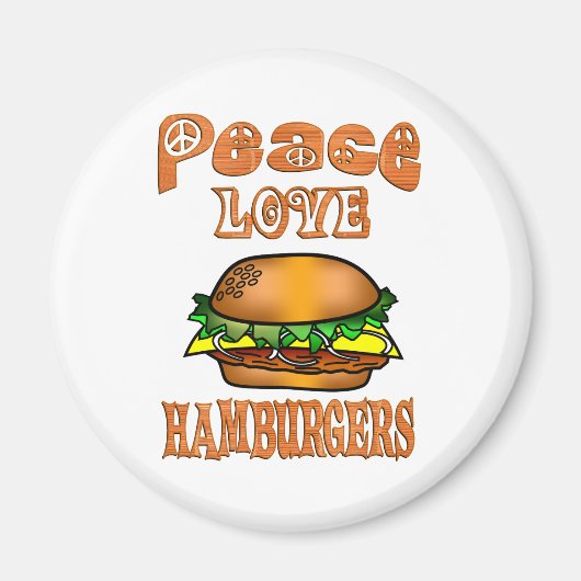 Aimant Hamburgers Peace Love (Devant)